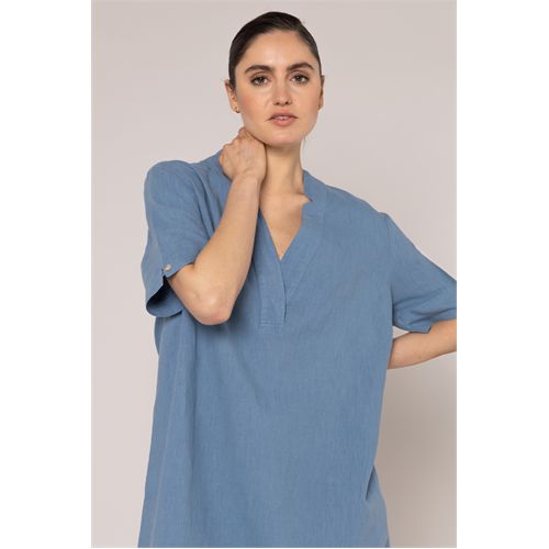 Anotherwoman dameskleding jurken - jurk v-hals. mix 36,38,40,42,44,46 (blauw)