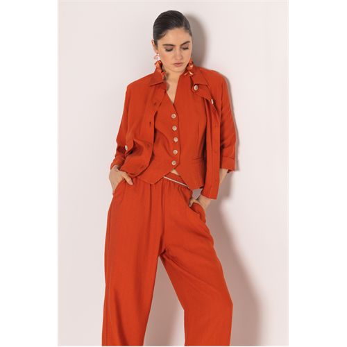 Anotherwoman ladieswear coats & jackets - <p>boxy loose-fitting jacket with pockets in rayon blend with textured effect</p>.. available in size 36,38,40,42,44,46 (orange)