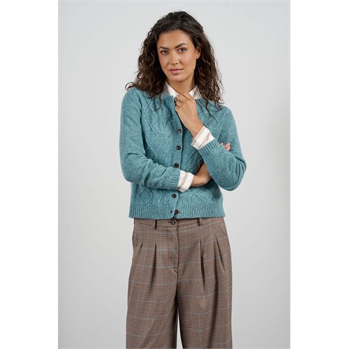 Anotherwoman ladieswear pullovers & vests - cable-knit crew-neck sweater. available in size 36,38,40,42,44,46 (blue)