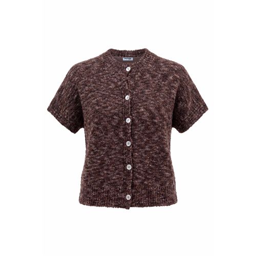 Anotherwoman ladieswear pullovers & vests - short-sleeved cardigan made of boucl� yarn, available in solid and multicolored. reversible. available in size 42,44,46 (multicolor)