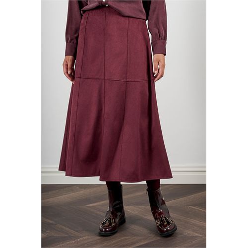 Anotherwoman ladieswear skirts - long suede-look panel skirt. available in size 36,38,40,42,44 (red)