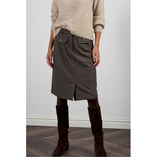Anotherwoman ladieswear skirts - sporty skirt, knee-length, tweed print on punta jersey, pocket details. available in size 36,38,40,42,44,46 (multicolor)