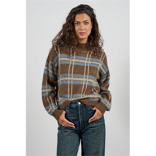 Anotherwoman ladieswear pullovers & vests - fancy turtleneck sweater in brushed jacquard with a diamond pattern. available in size 36,38,40,42,44 (multicolor)