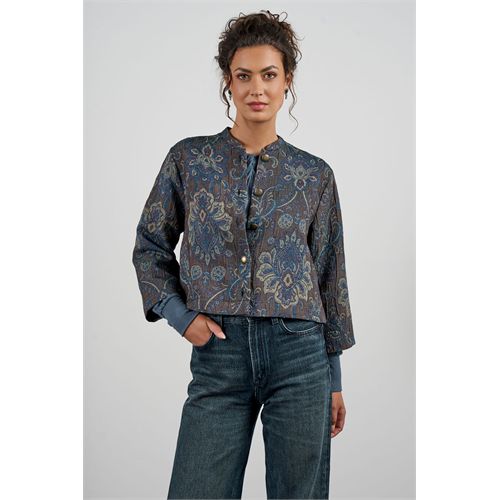 Anotherwoman ladieswear coats & jackets - short jacket in an ornamental jacquard pattern with an iridescent color effect. available in size 36,38,40,42,44,46 (multicolor)