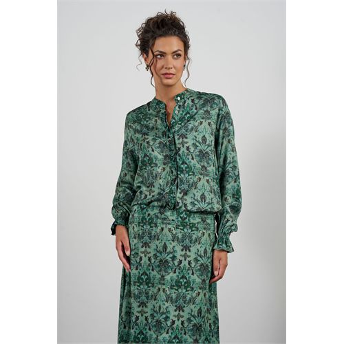 Anotherwoman ladieswear blouses & tunics - blouse print standup collar. available in size 36,38,40,42,44,46 (multicolor)