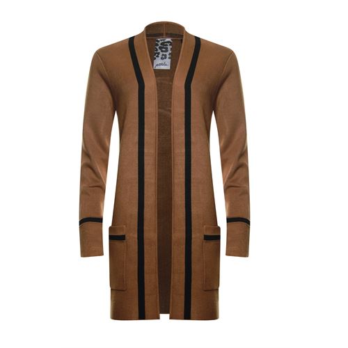 Poools dameskleding truien & vesten - vest contrast. beschikbaar in maat one size,size three,size two (bruin)