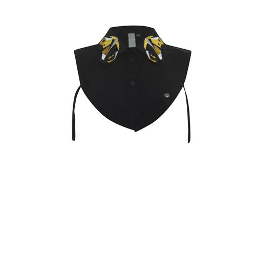 Poools dameskleding accessoires - collar embroidery. beschikbaar in maat one size,size two (zwart)